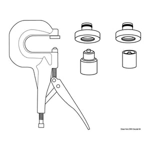 Press for mounting Q-SNAP snap fasteners - foto originale Osculati Srl