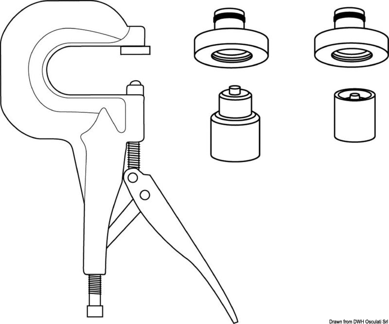 Press for mounting Q-SNAP snap fasteners - foto originale Osculati Srl