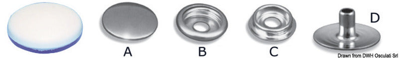 SS snap fasteners C (pack of 1000) - foto originale Osculati Srl