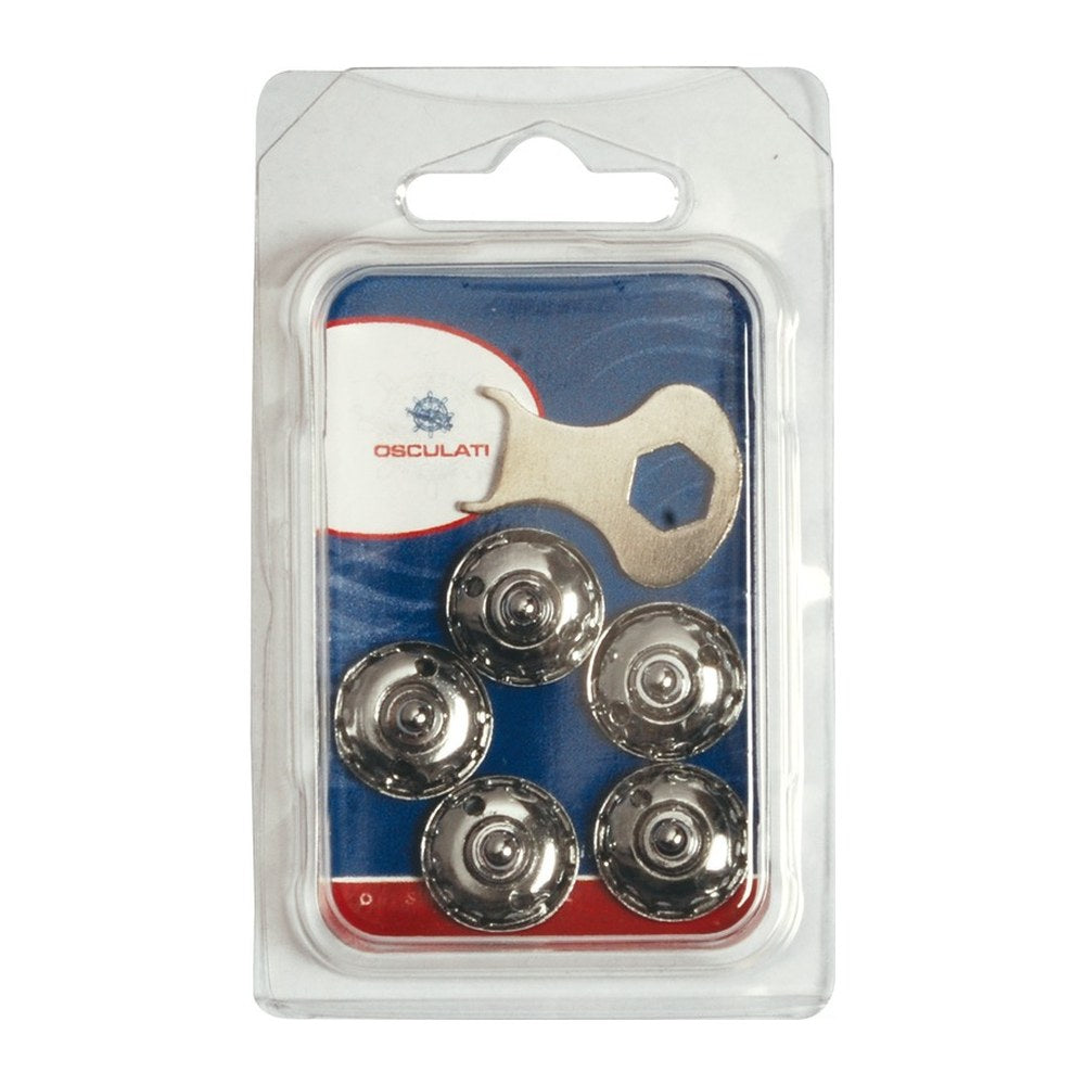Schaeffertec Loxx SS male snap fastener w/knurled ring N. 5 - foto originale Osculati Srl