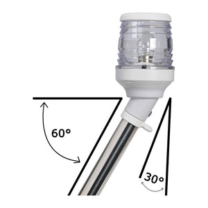 Pull-out white pole light 30° on axis 60 cm - foto originale Osculati Srl