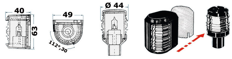 Utility 88 white/225° red-green navigation light - foto originale Osculati Srl