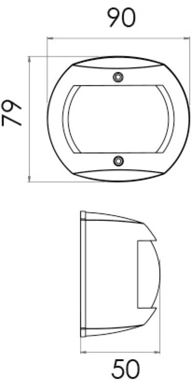 Classic 20 LED navigation light - 112.5° left SS cover - foto originale Osculati Srl