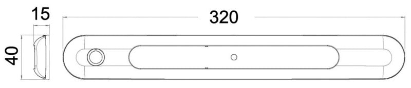 Free-standing LED light fixture white310x40x11.5mm - foto originale Osculati Srl