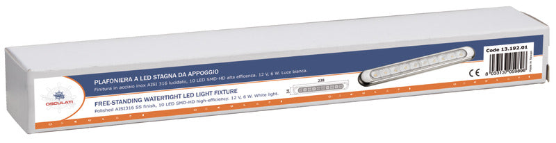Free-standing LED light fixture white 230x24x11 mm - foto originale Osculati Srl