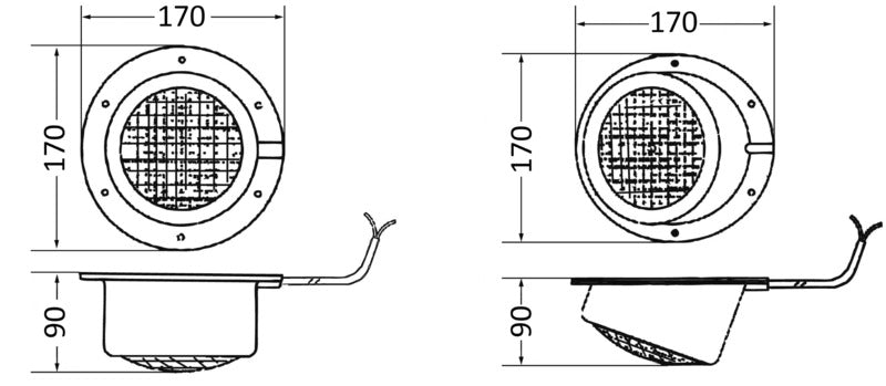Platform ABS beam light inclined version 12 V 35 W - foto originale Osculati Srl
