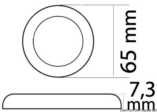 Procion LED ceiling light, recessless no switch - foto originale Osculati Srl