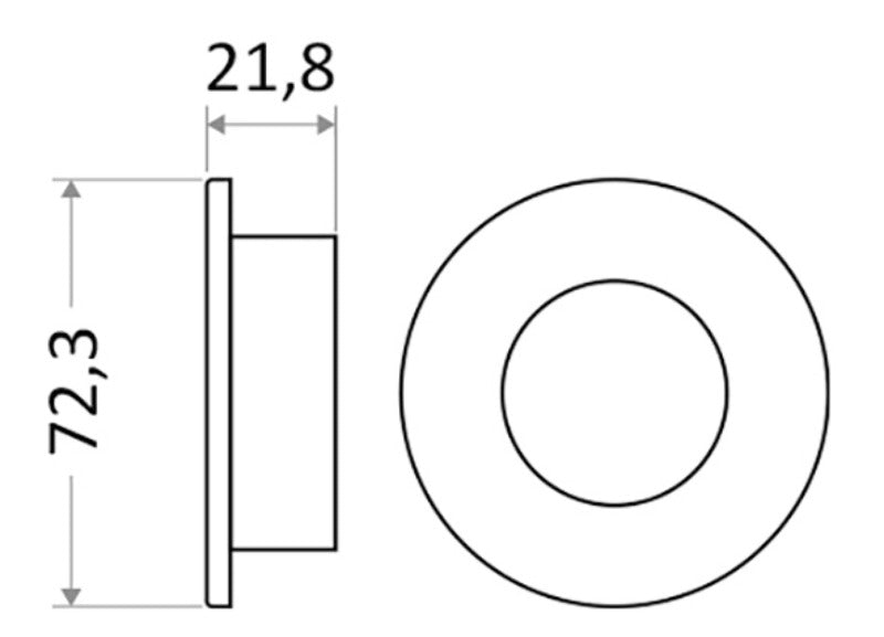 Aruba reduced recess LED light round touch switch - foto originale Osculati Srl