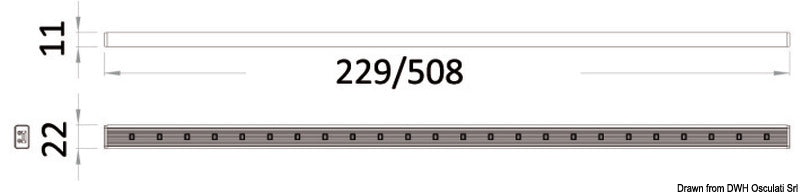 LED light strip 225 mm 12/24V 2.4W RGBW - foto originale Osculati Srl