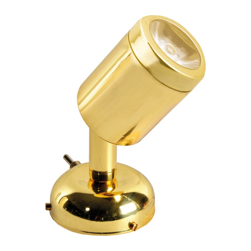 Articulated spotlight polished brass 1 x 3 W HD - foto originale Osculati Srl