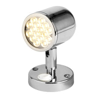 Faretto snodato con interruttore acciaio inox