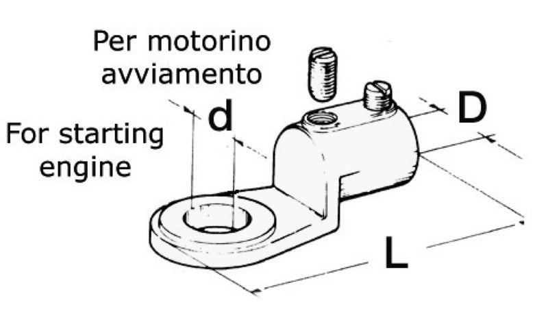 Battery cable lug 25 mm² (pack of 6) - foto originale Osculati Srl