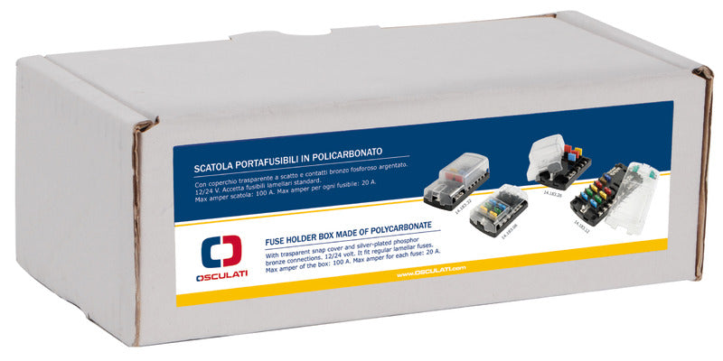Resettable fuse holder box 6 housings - foto originale Osculati Srl