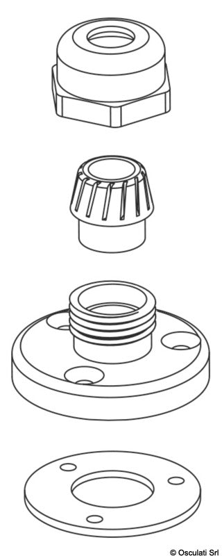 Watertight SS cable gland 10 mm - foto originale Osculati Srl
