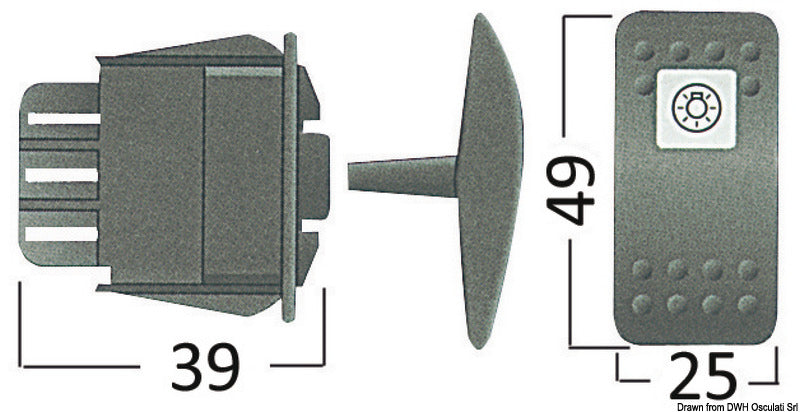 Carling Technologies ON-OFF-ON switch 12 V - foto originale Osculati Srl