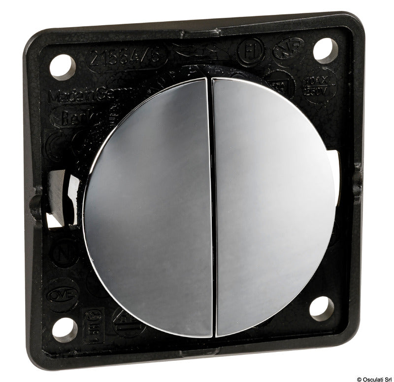BERKER double switch 16A chromed - foto originale Osculati Srl