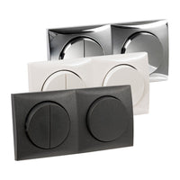 Bouton simple gris foncé 10 A BERKER
