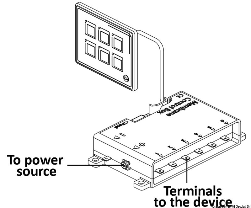Touch-control electric panel 6 switches - foto originale Osculati Srl
