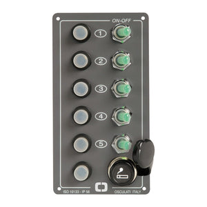 Elite control panel 5 switches + lighter plug - foto originale Osculati Srl