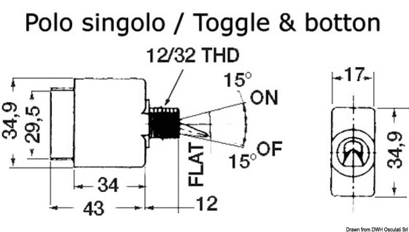 Airpax toggle hydraulic magn. circuit breaker 20 A - foto originale Osculati Srl