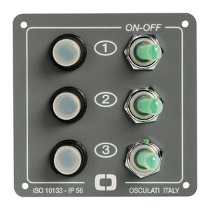 Control panel w. 3 resettable switches - foto originale Osculati Srl