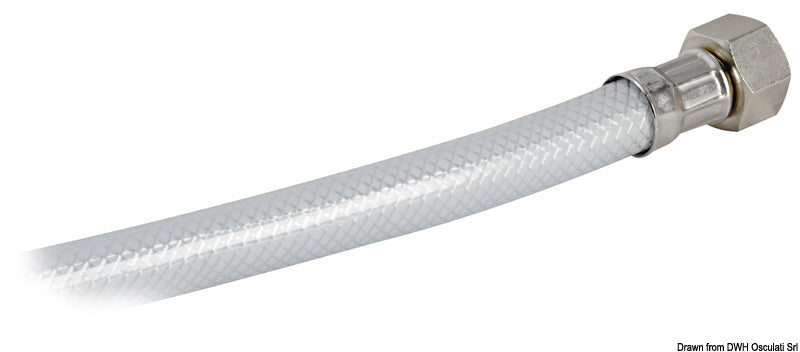 Push button shower white PVC hose 2.5 m - foto originale Osculati Srl