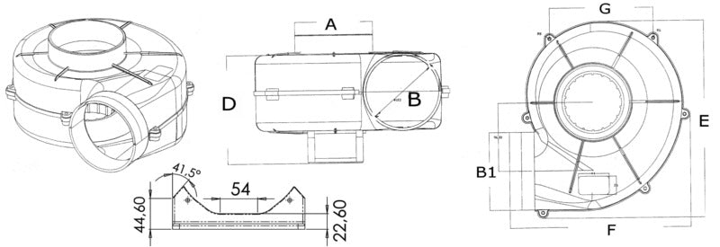 Centrifugal extractor with bracket 24 V 11 A - foto originale Osculati Srl