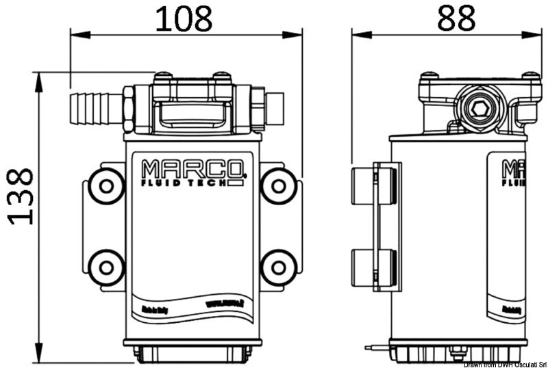 Marco electric pump for oil pouring/replacem. 12 V - foto originale Osculati Srl