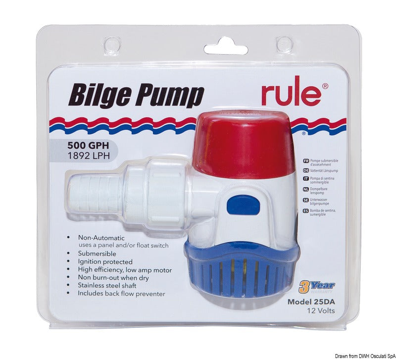 Rule New Generation submers. bilge pump 1100 24V - foto originale Osculati Srl