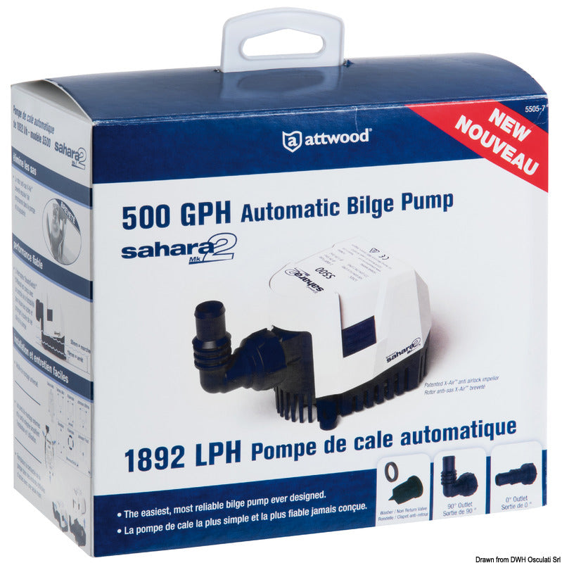 ATTWOOD Sahara Mk2 bilge pump S500 12 V 26 l - foto originale Osculati Srl