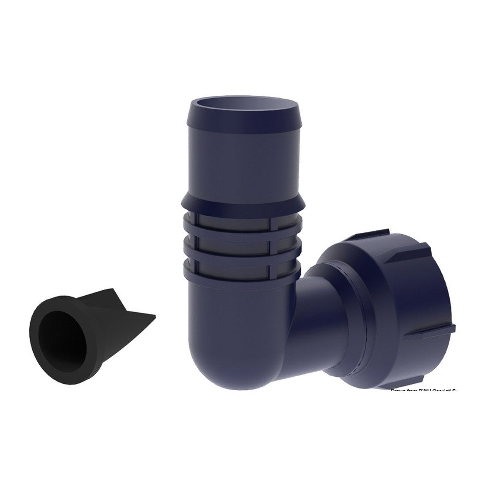 Attwood 90° hose connector 3/4" - 1" w/non return valve (pack of 12) - foto originale Osculati Srl