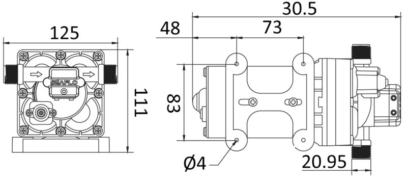 Europump Smart 5-diaphragm fresh water pump12V - foto originale Osculati Srl