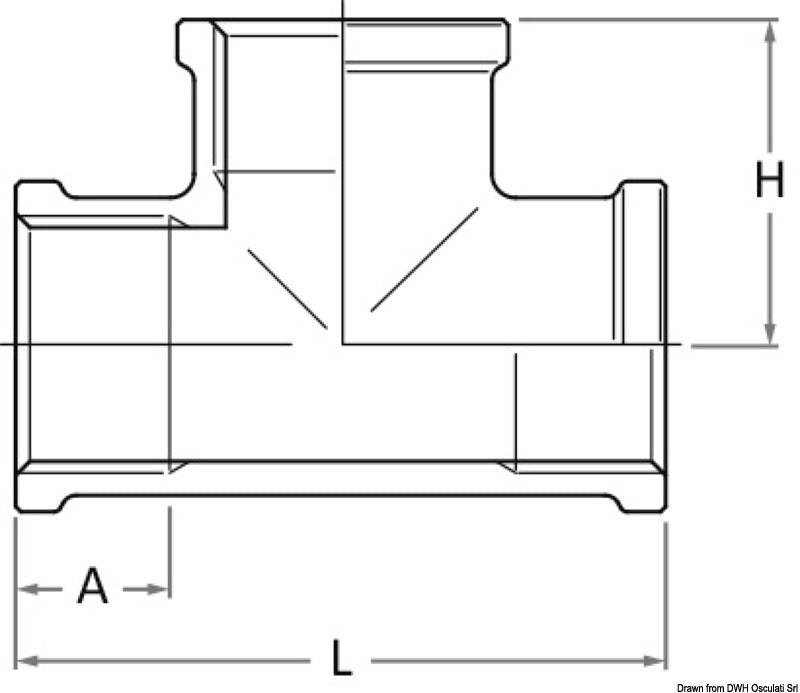 GUIDI bronze F-F-F T-fitting 2"1/2 - foto originale Osculati Srl