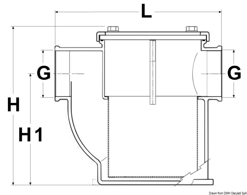 Special water cooling filter nickelplat. RINA 1/2" - foto originale Osculati Srl