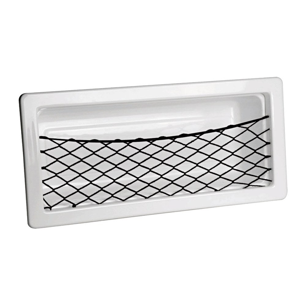 Side pocket white ABS w/net 540 x 244 x 120 mm - foto originale Osculati Srl