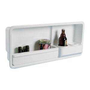 Side pocket w/2 glass holders ABS white right - foto originale Osculati Srl