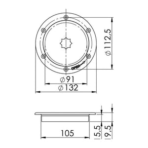 Inspection hatch AISI 316 passage 91 mm - foto originale Osculati Srl