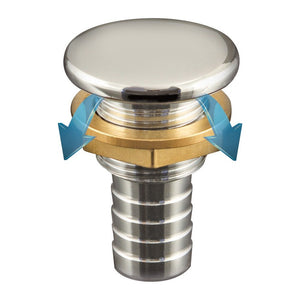 Full Flush chromed brass fuel vent straight Ø 19mm - foto originale Osculati Srl