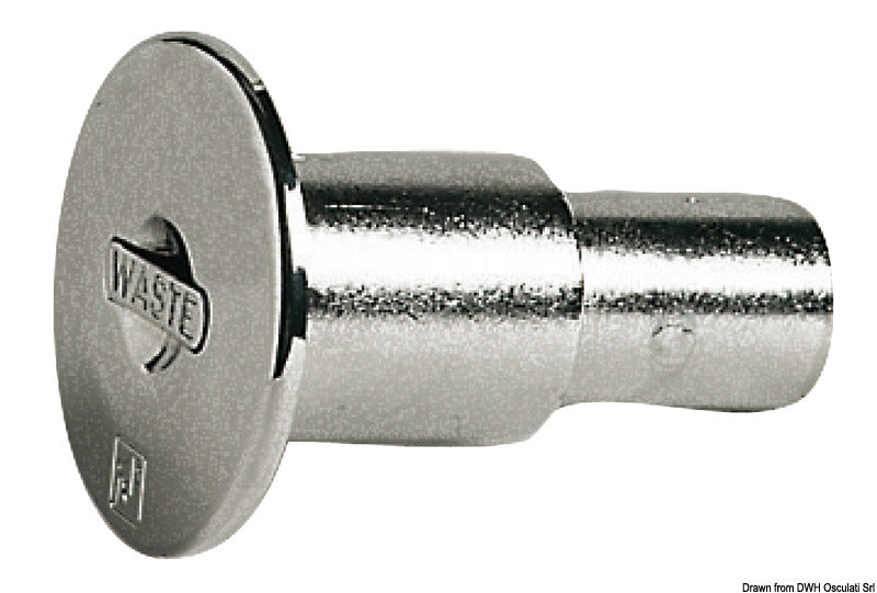 Chromed brass DIESEL 30° angled deck plug 50 mm - foto originale Osculati Srl