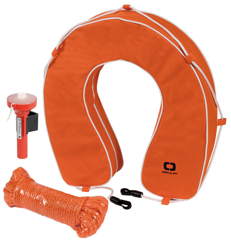 Horseshoe lifebuoy w/ blue cover - foto originale Osculati Srl