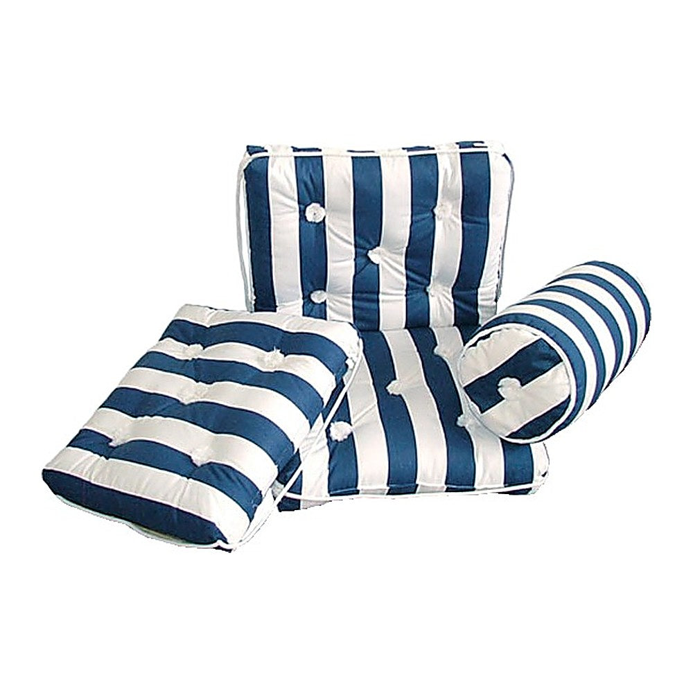 Simple cotton cushion blue/white stripes 430x350mm - foto originale Osculati Srl