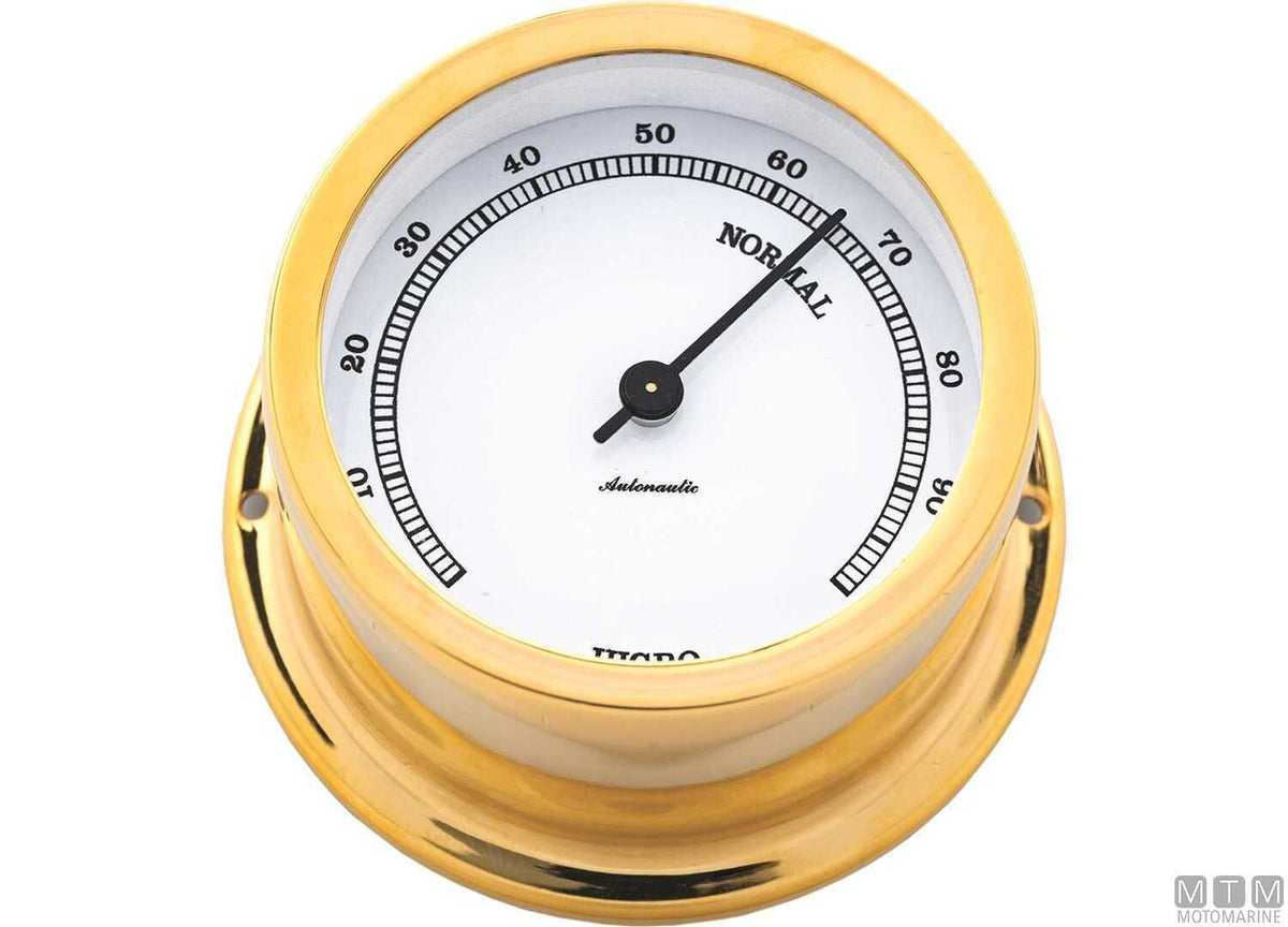 A-Nautic Minor hygrometer 72 mm polished brass - original photo Motomarine Srl