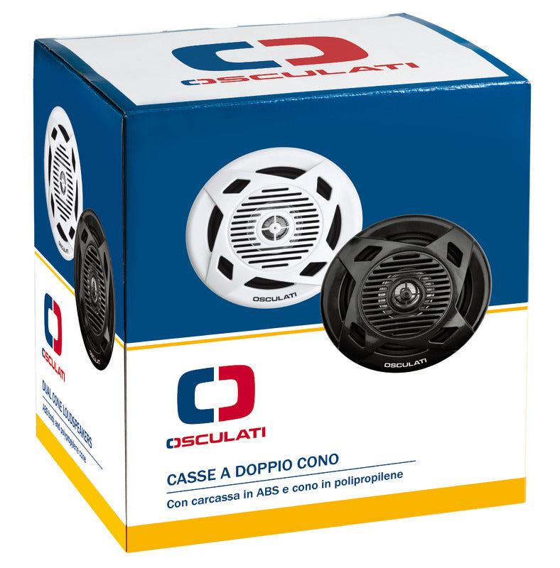 Pairs of dual cone loudspeakers 3" 2x20 W black - foto originale Osculati Srl