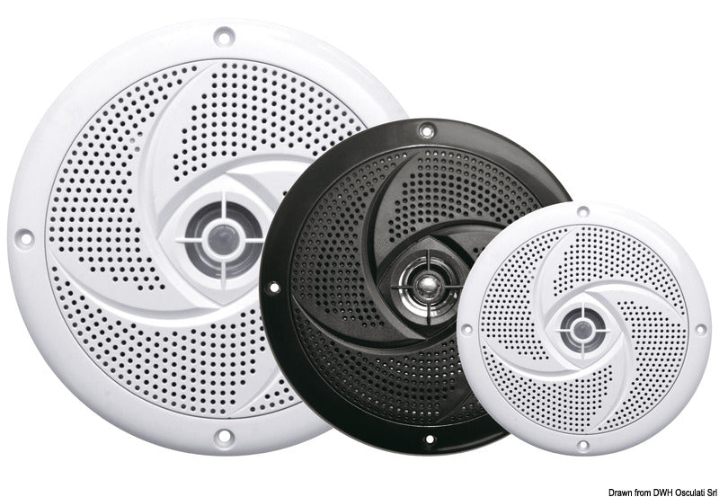 Pairs of dual cone ultra slim speakers 4" - black - foto originale Osculati Srl