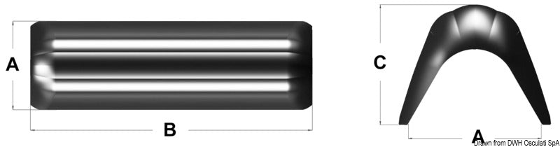 Bow fender profile 630 mm white - foto originale Osculati Srl