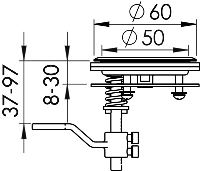 Lift and turn flush latch AISI316 without lock Ø60 - foto originale Osculati Srl