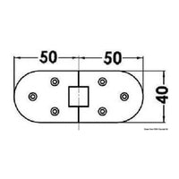 Dobradiça microfundida 100 x 40 mm