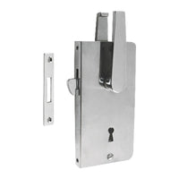 Serrure portes coulissantes laiton chromé avec clé