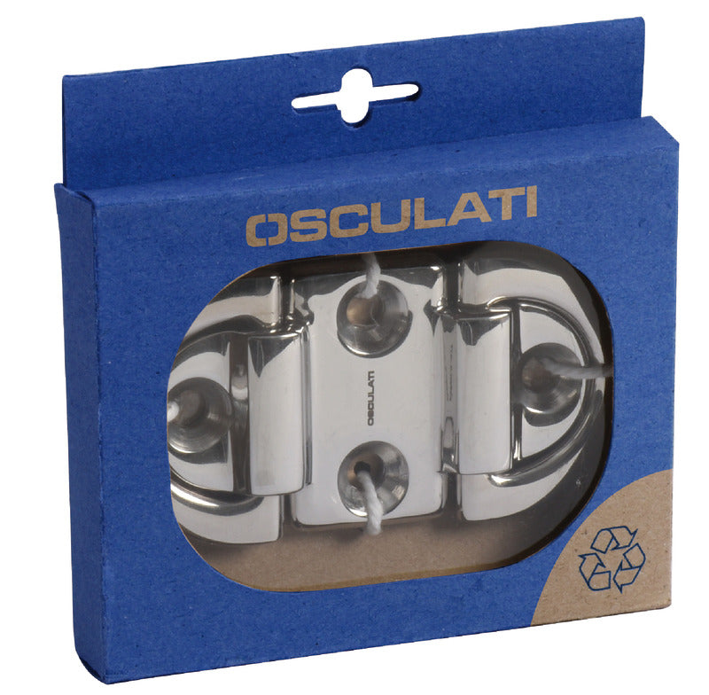 Folding pad eye 45x87 mm double 6 mm ring Breaking load Kg 3600 - foto originale Osculati Srl