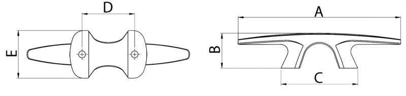 Bull Dog Black Line cleat 205 mm - foto originale Osculati Srl
